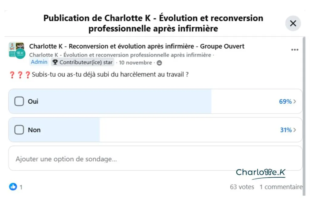 QVT infirmière harcèlement